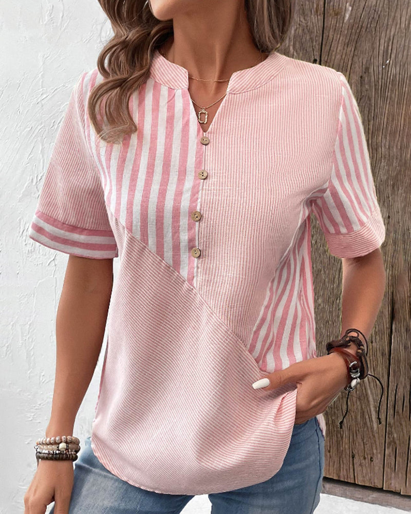 Dina | Striped Linen Blouse