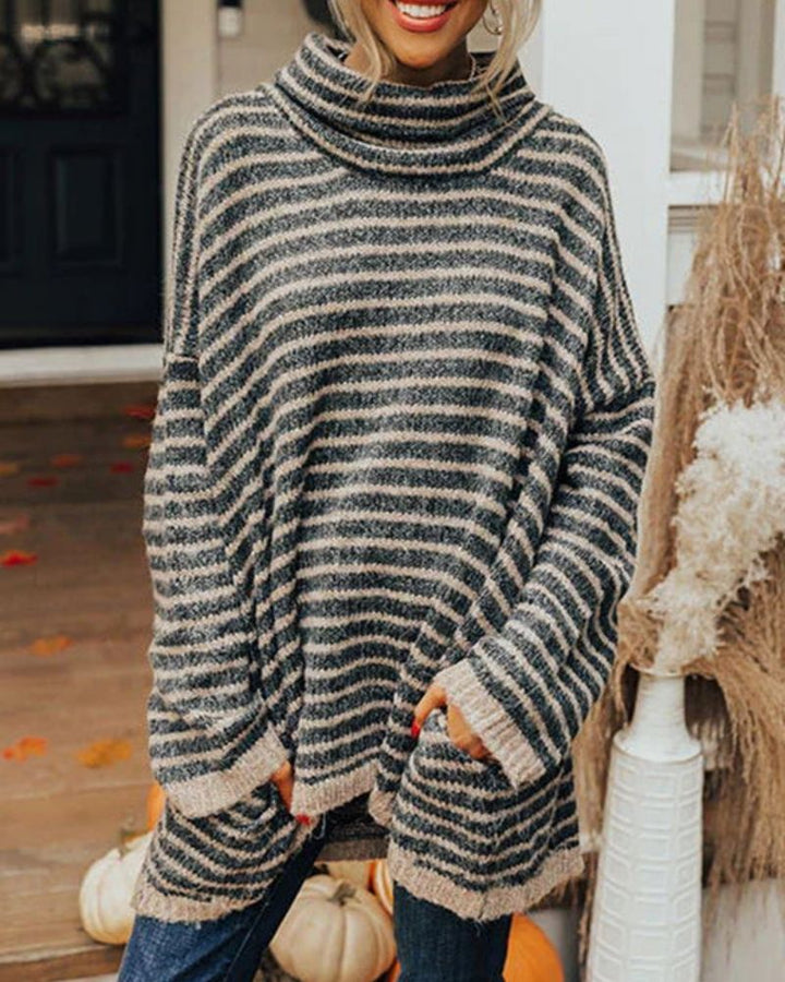 Marigold | Striped Knit Poncho