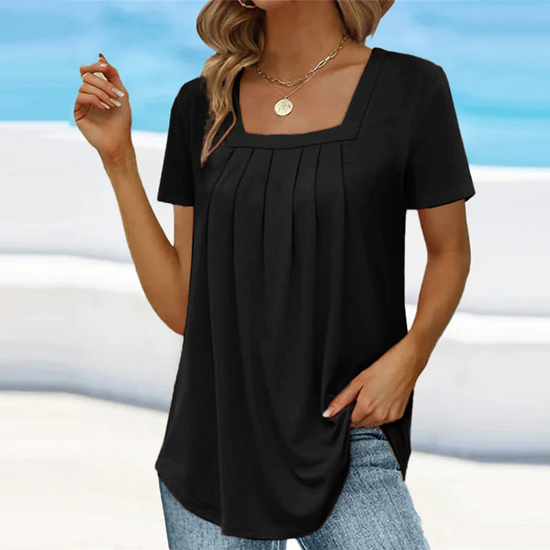 Lennox | Pleated Square Neck Top