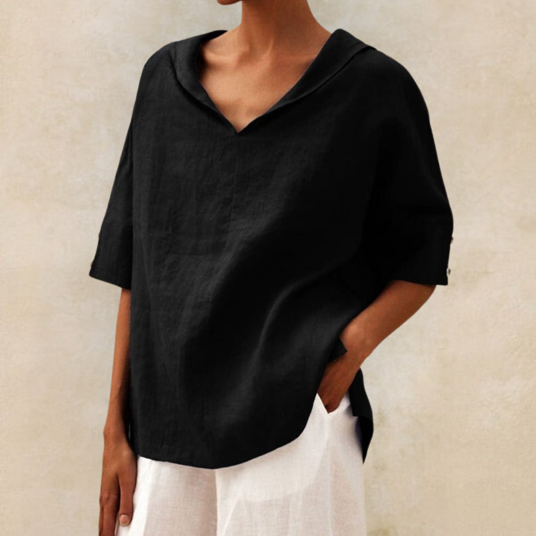 Collins | Relaxed Linen V-Neck Top