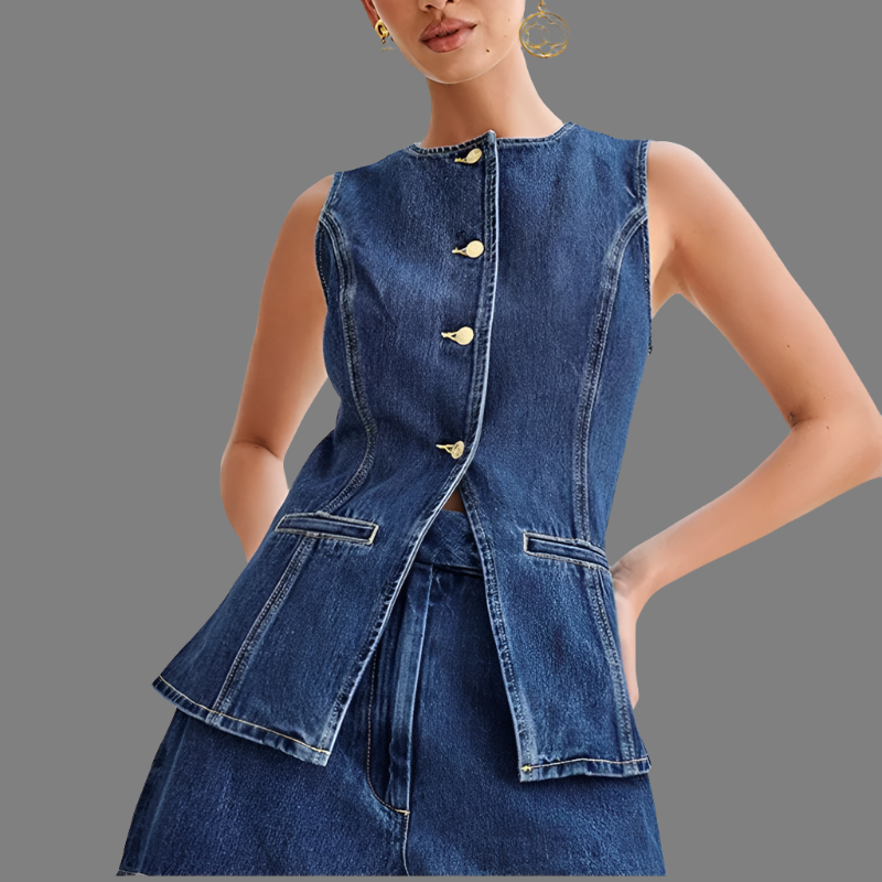 Rosalie | Denim Vest Set