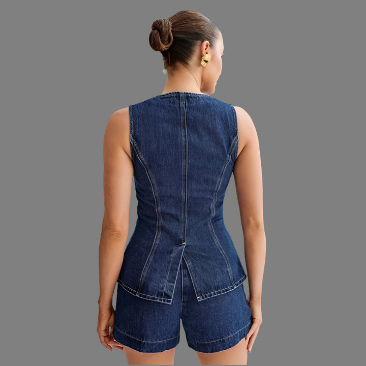 Rosalie | Denim Vest Set