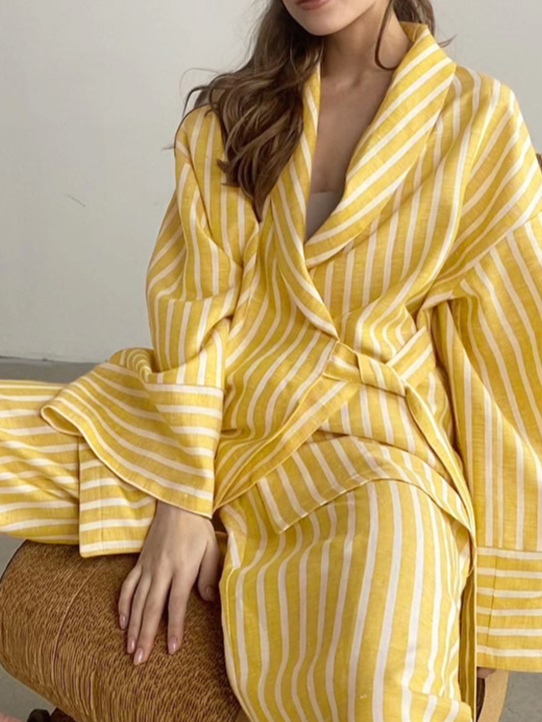 Yuri | Striped Kimono Set