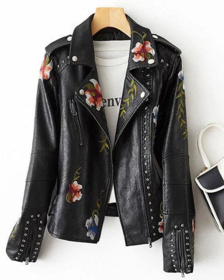 Zephylla | Embroidered Biker Jacket