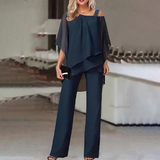 Valessia | Elegant Draped Pant Set