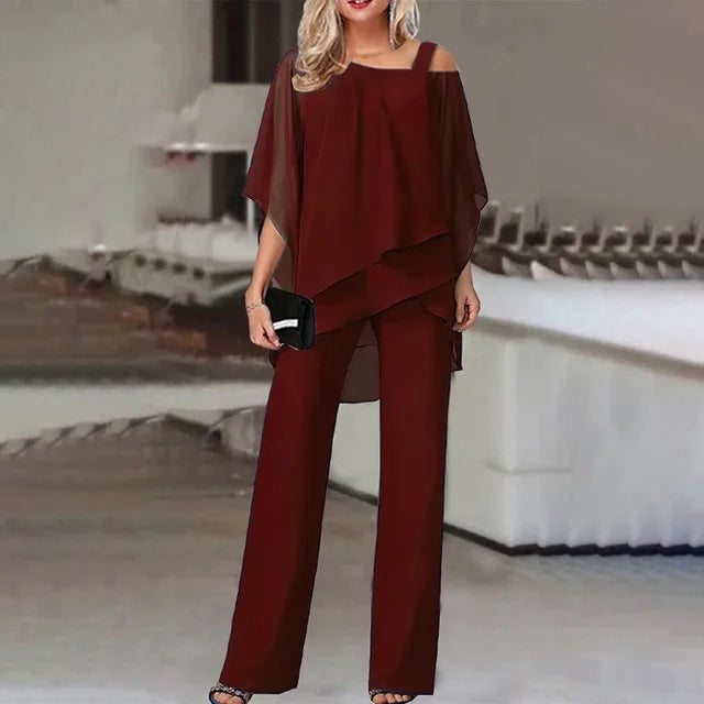 Valessia | Elegant Draped Pant Set