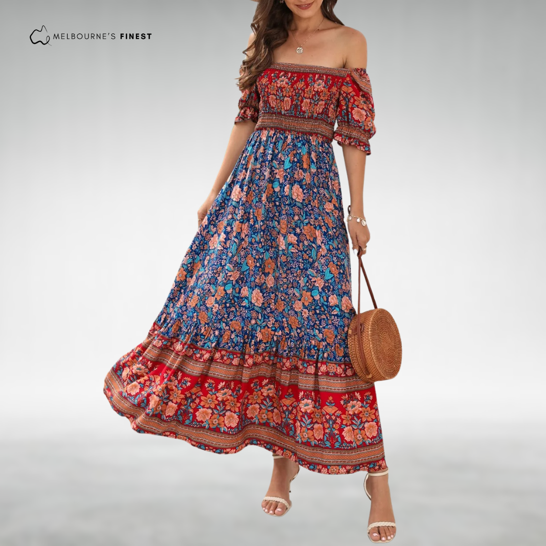 Liesl | Boho Off-Shoulder Maxi Dress