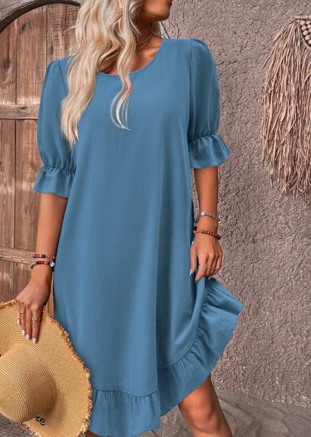 Anastasia | Ruffle Hem Boho Dress