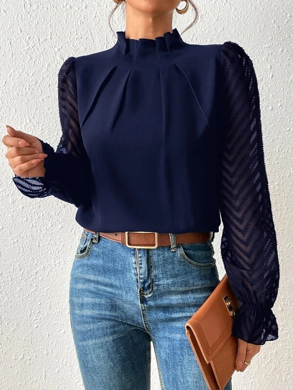 Vivienne | Sheer Sleeve Blouse