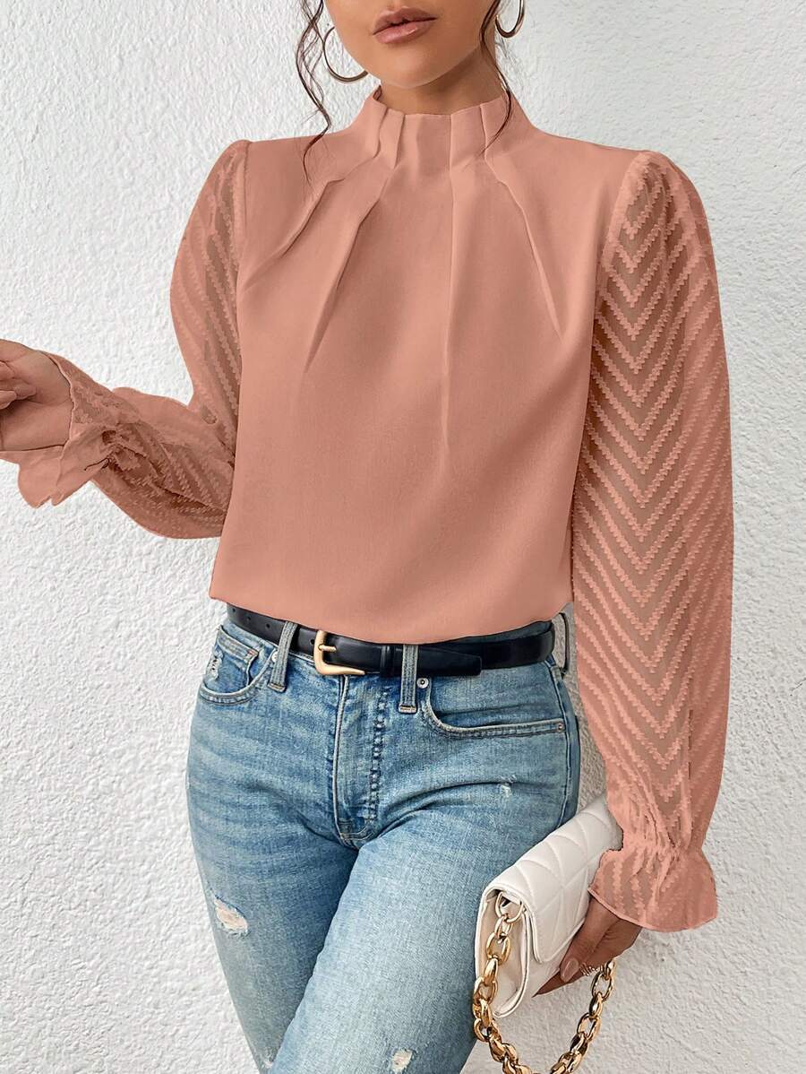 Vivienne | Sheer Sleeve Blouse