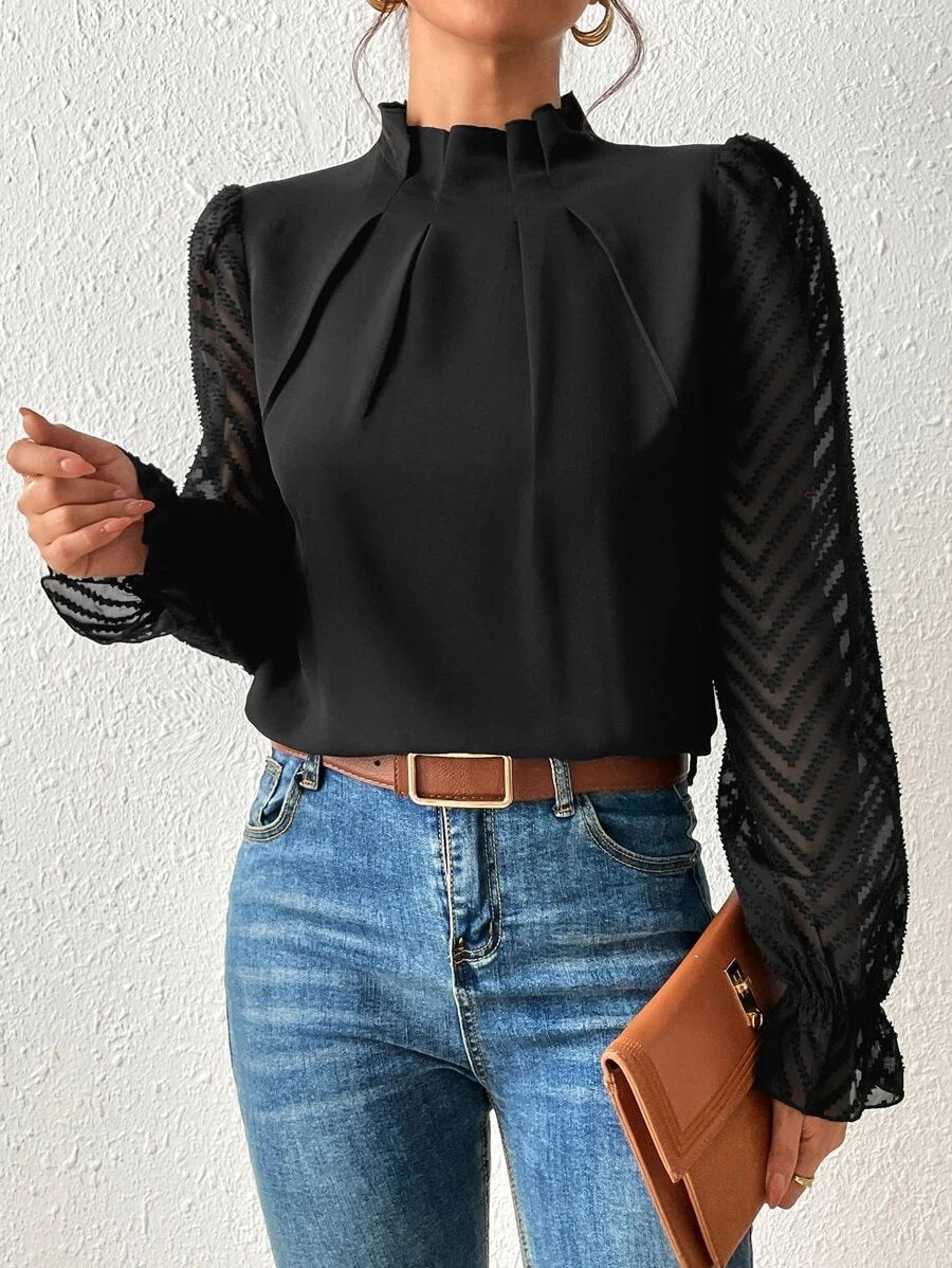 Vivienne | Sheer Sleeve Blouse