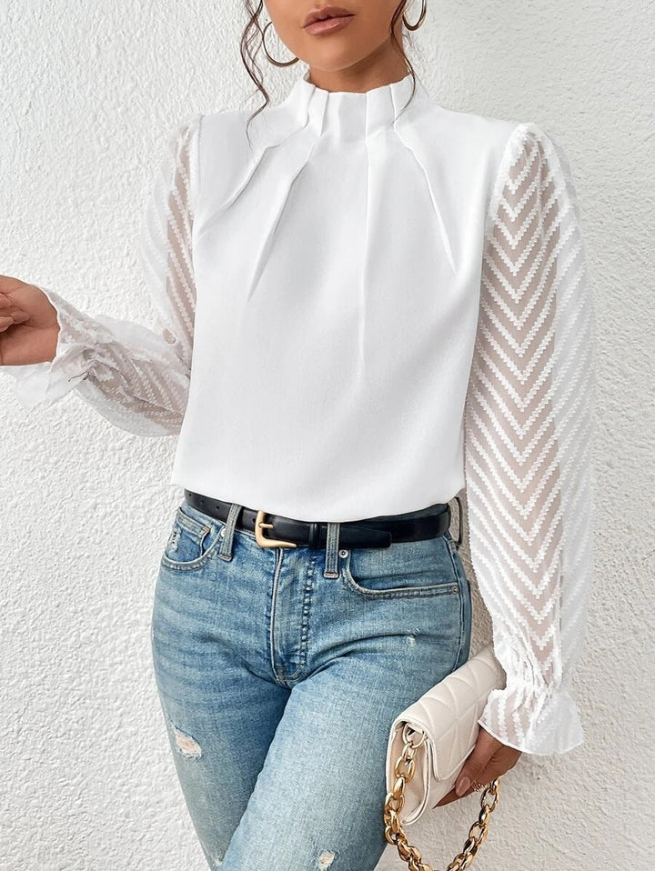 Vivienne | Sheer Sleeve Blouse