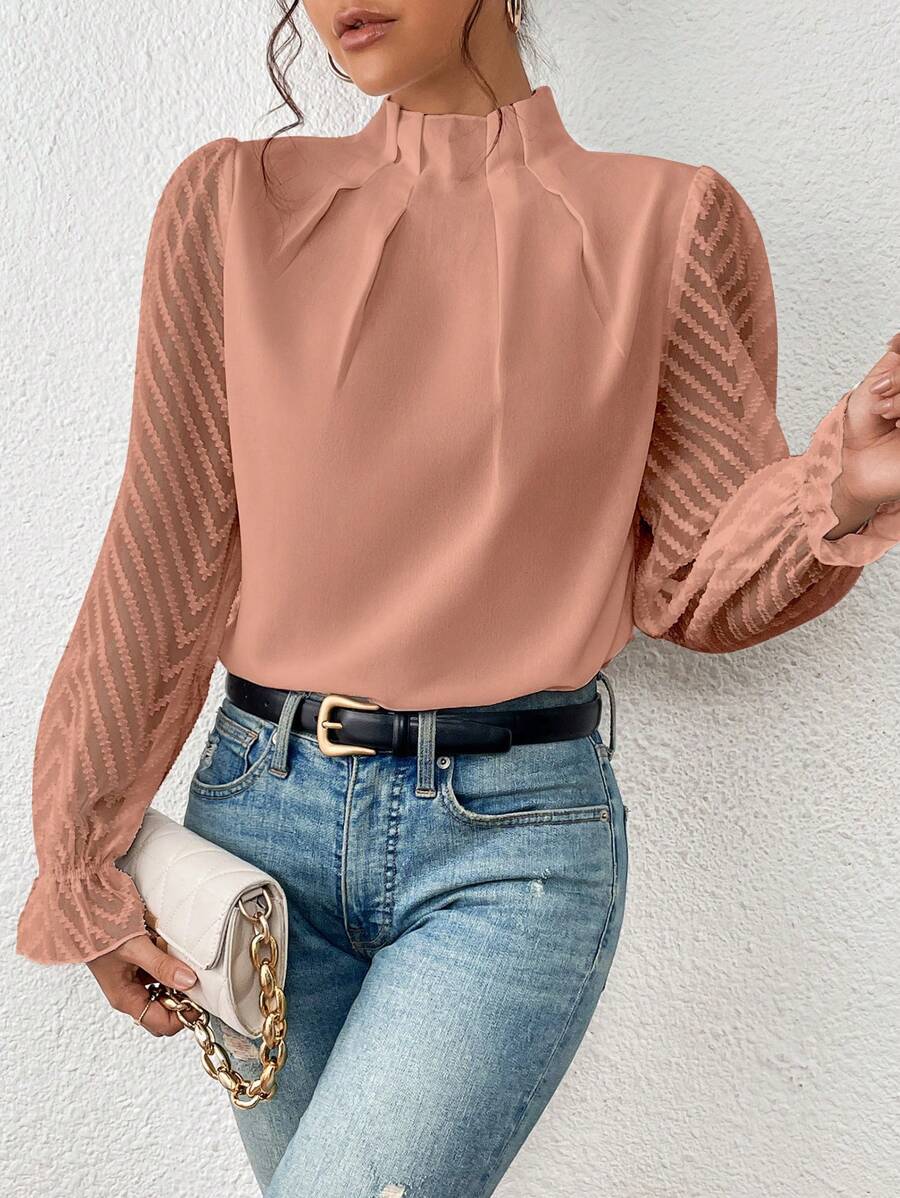 Vivienne | Sheer Sleeve Blouse