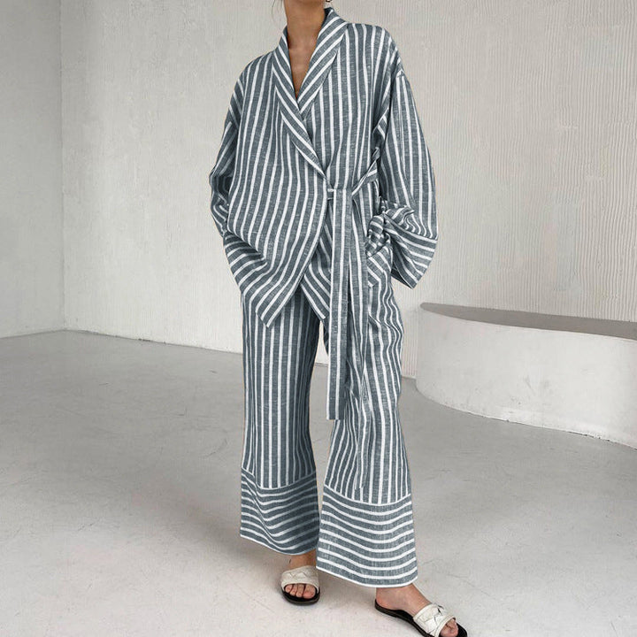 Yuri | Striped Kimono Set