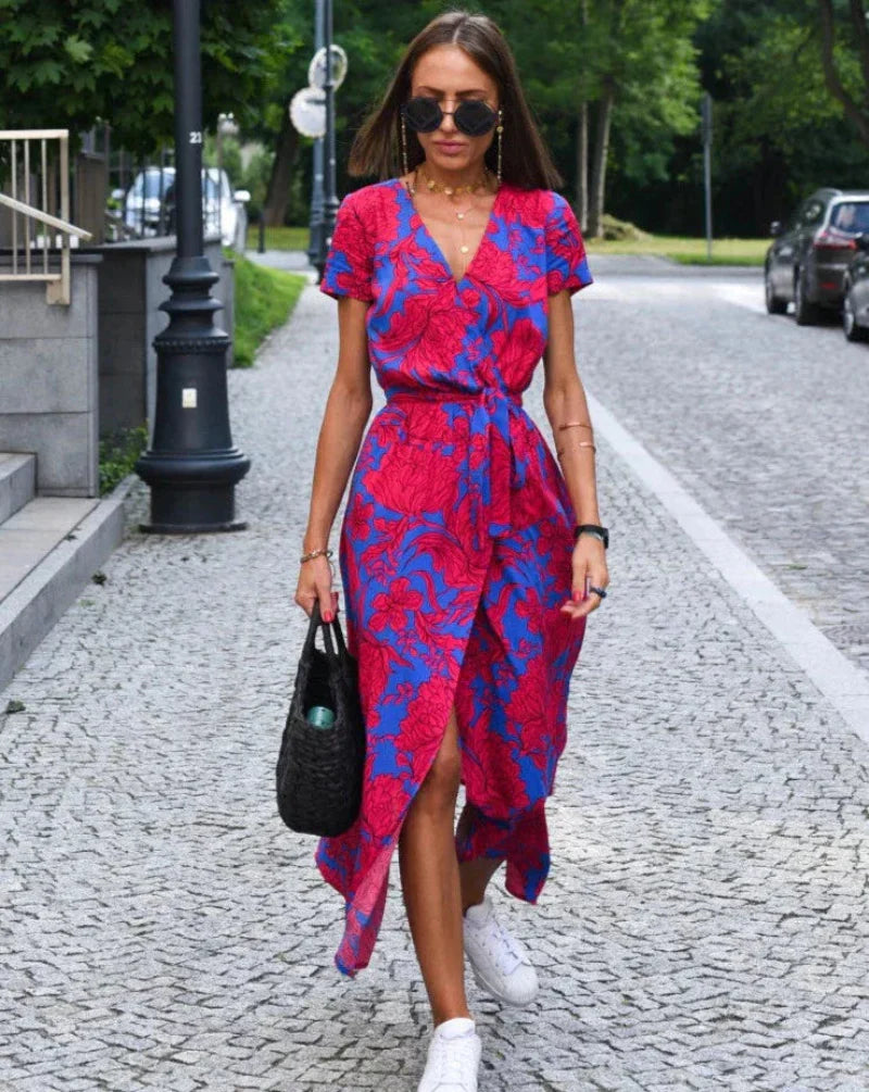 Elektra | Bold Print Wrap Dress