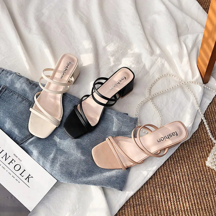 Solene | Minimalist Block Heel Sandals