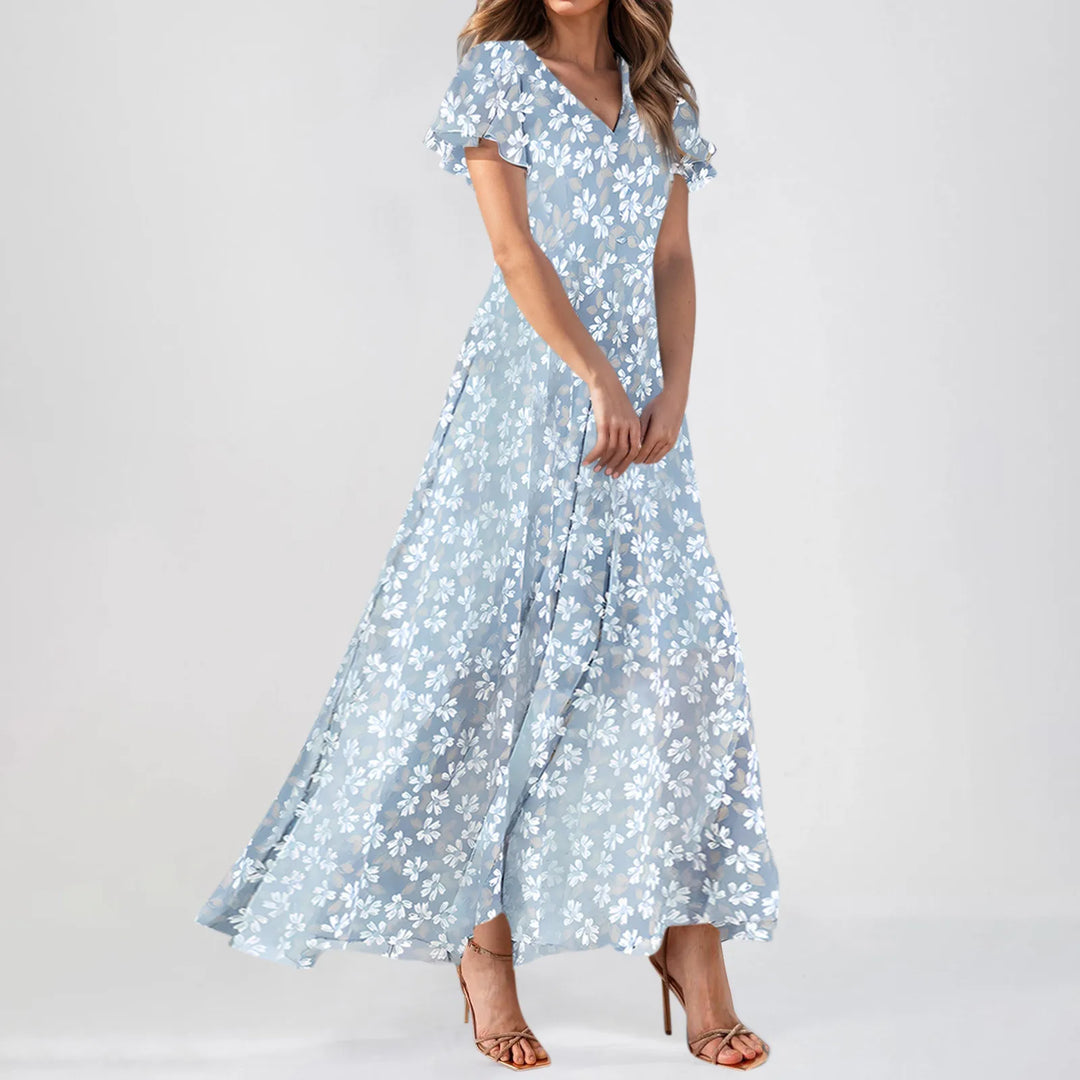 Helga | Floral Chiffon Maxi Dress