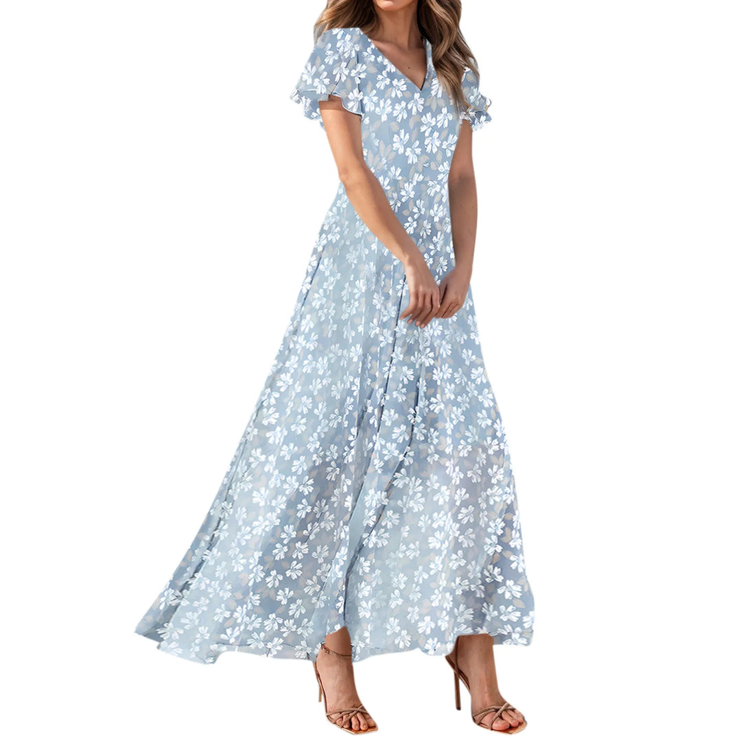 Helga | Floral Chiffon Maxi Dress