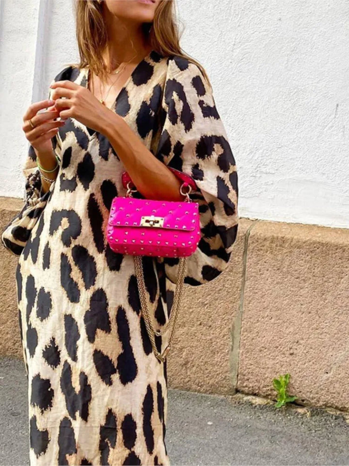 Radka | Leopard Print Midi Dress