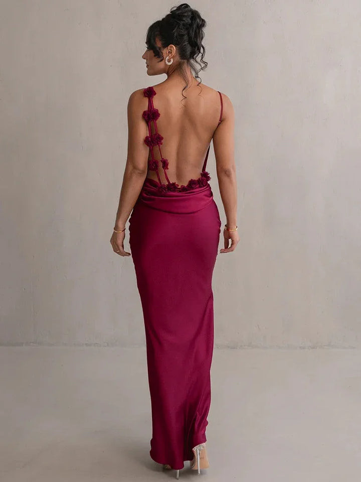 Talenza™ | Floral Backless Maxi Bodycon Dress