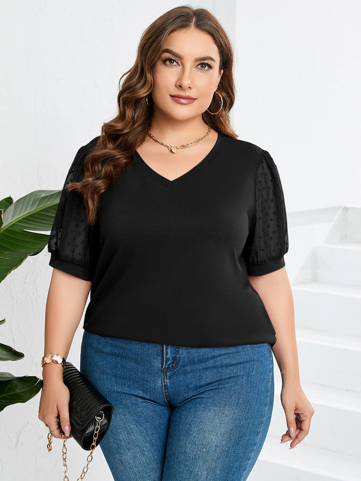 Gina | Puff Sleeve V-Neck Top