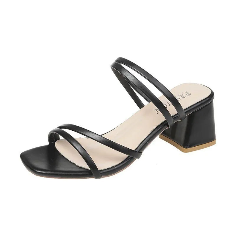 Solene | Minimalist Block Heel Sandals