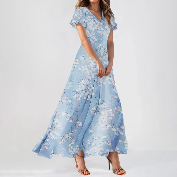 Helga | Floral Chiffon Maxi Dress