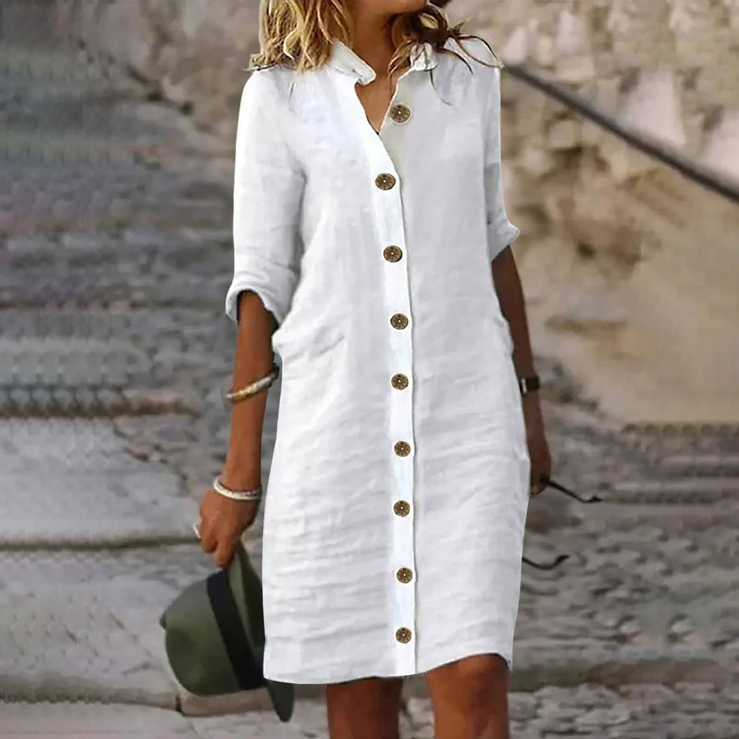 Thalassa | Linen Button-Down Dress