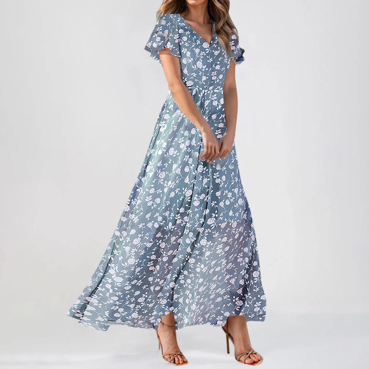 Helga | Floral Chiffon Maxi Dress