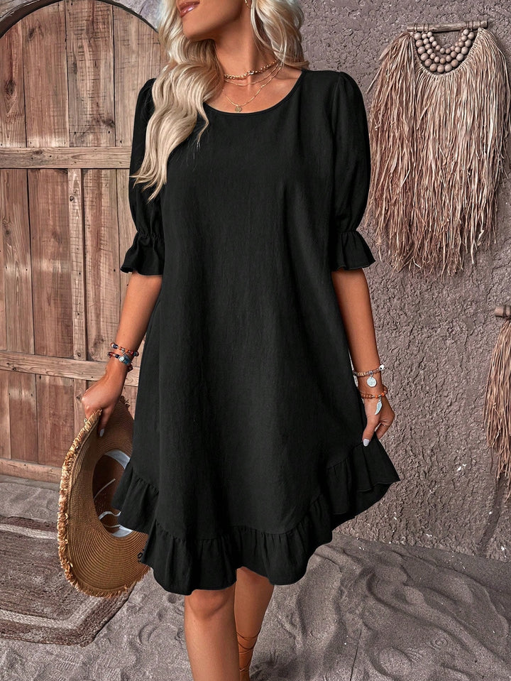 Anastasia | Ruffle Hem Boho Dress