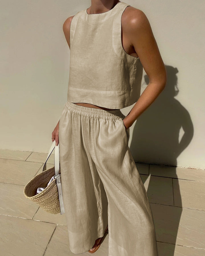 Sienna | Linen Wide-Leg Set