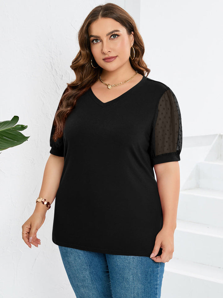 Gina | Puff Sleeve V-Neck Top