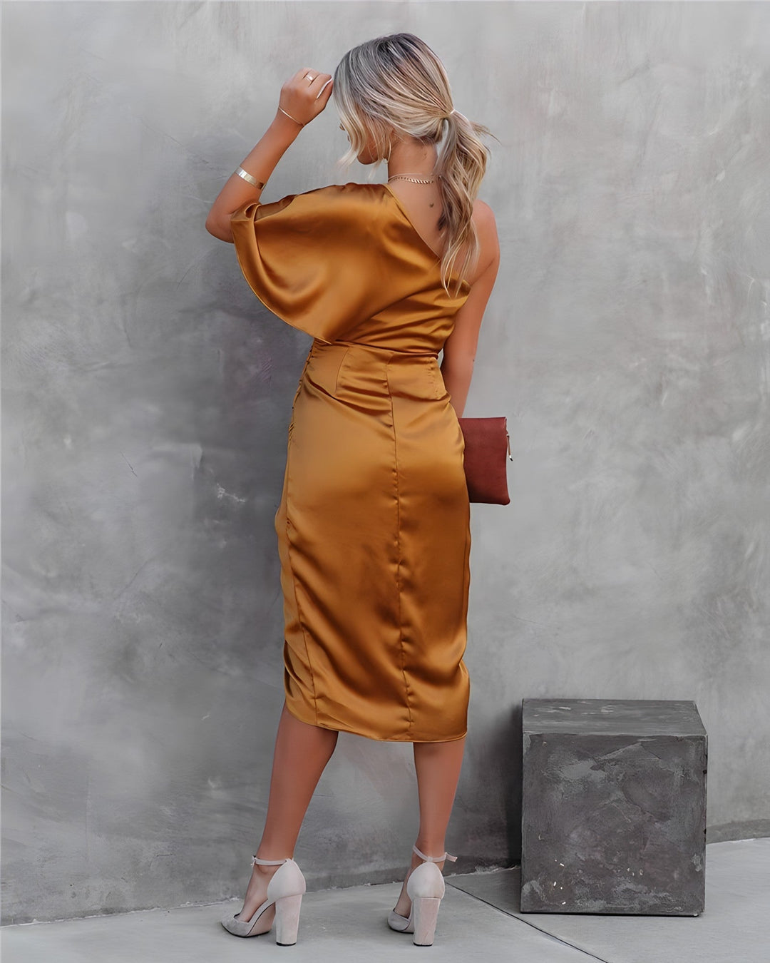 Cassiane | One-Shoulder Satin Dress