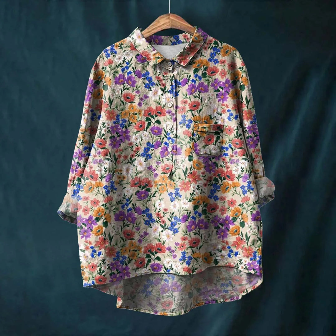 Dazzy | Floral Linen Button-Up