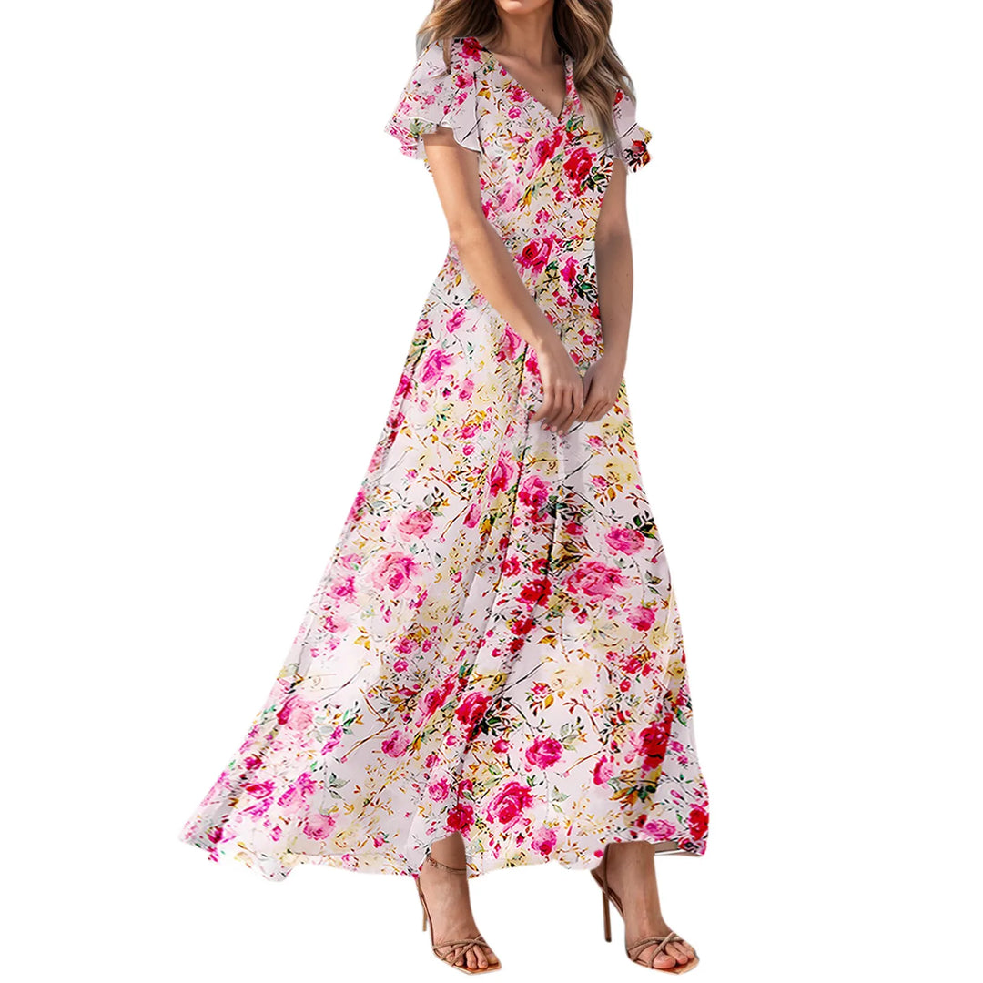 Helga | Floral Chiffon Maxi Dress