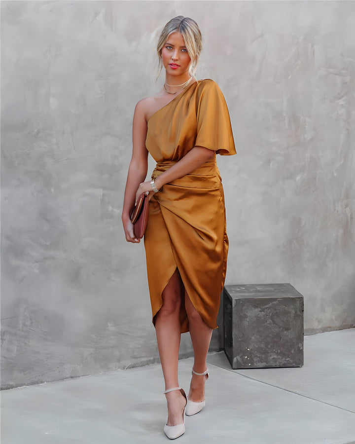 Cassiane | One-Shoulder Satin Dress