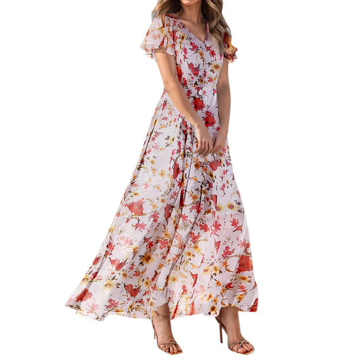 Helga | Floral Chiffon Maxi Dress