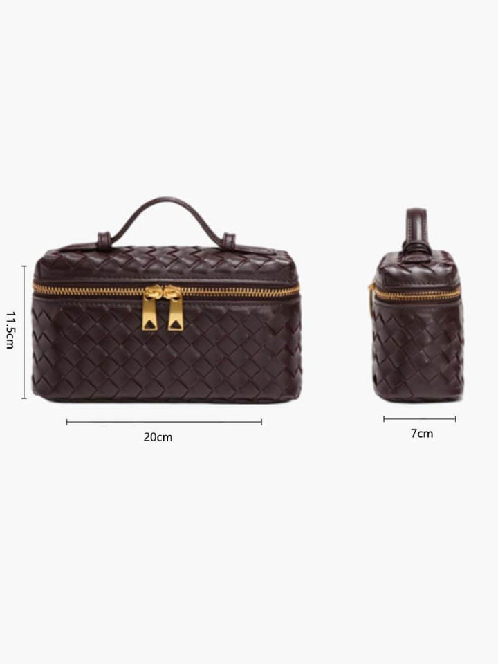 Elise | Woven Leather Vanity Case