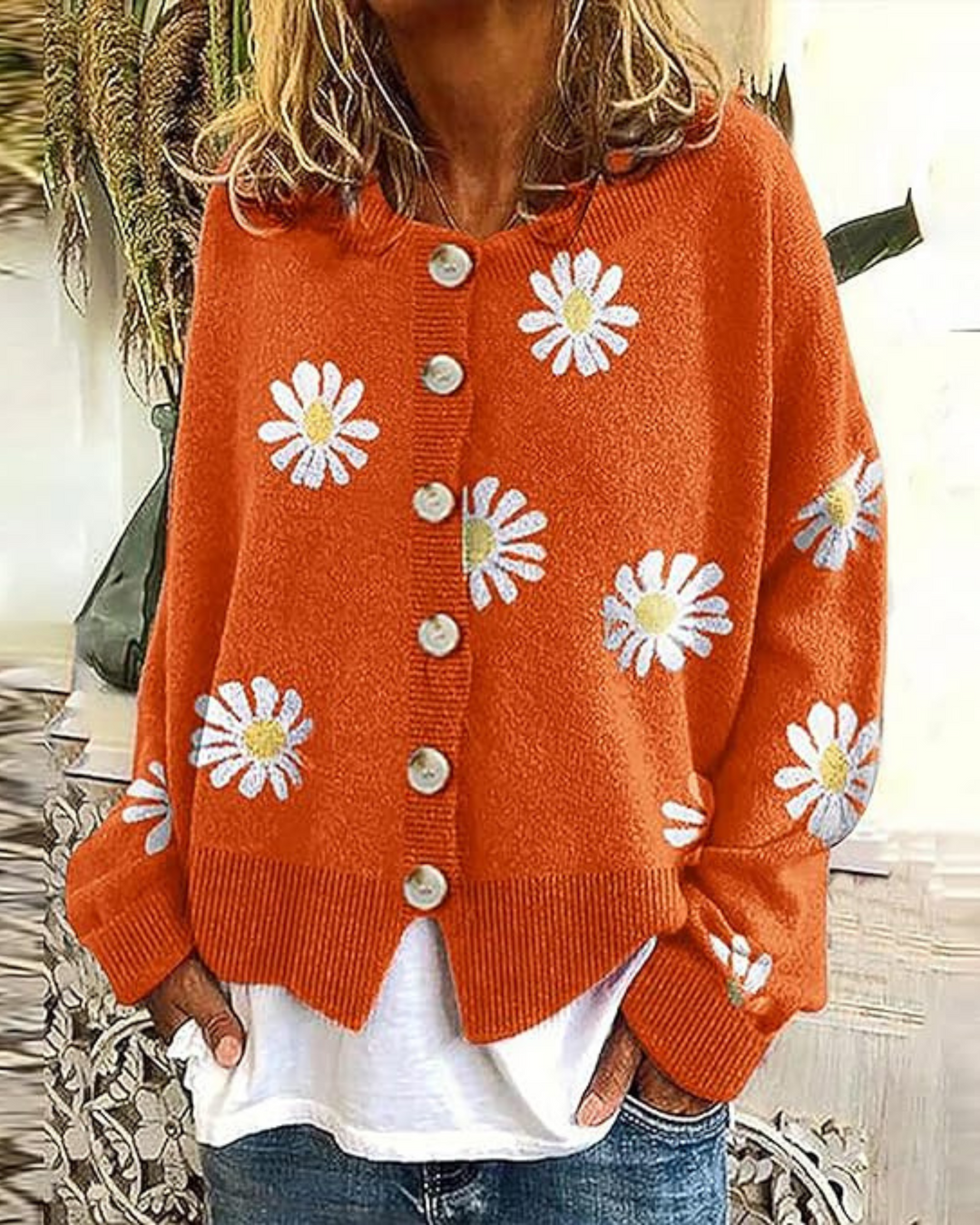 Daisy | Floral Knit Cardigan