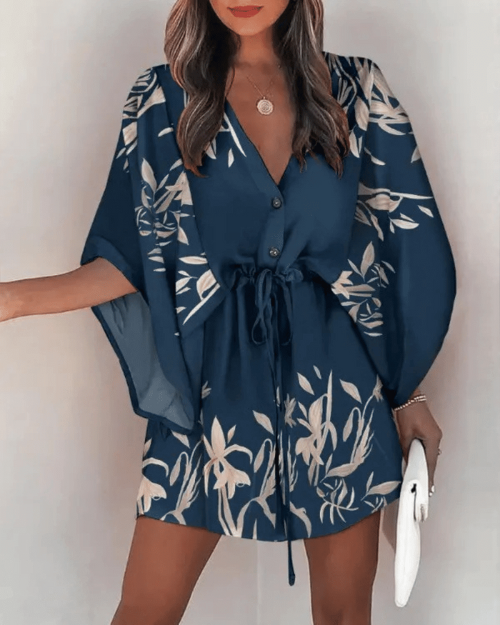 Martina | Tropical Print Button-Up Set