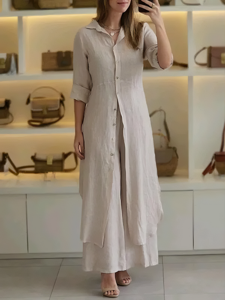 Althea | Linen Maxi Shirt Dress