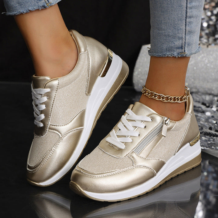 Mila | Metallic Wedge Sneakers