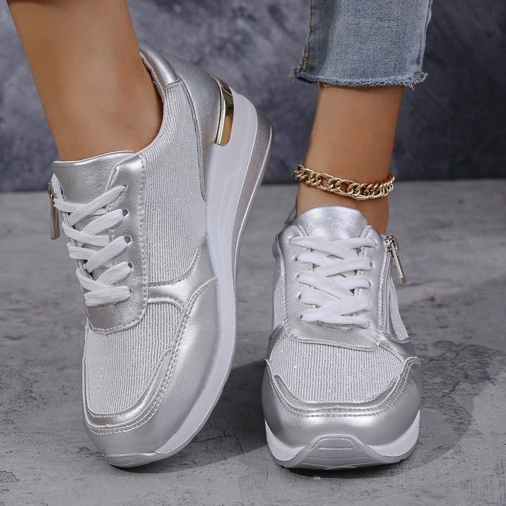 Mila | Metallic Wedge Sneakers