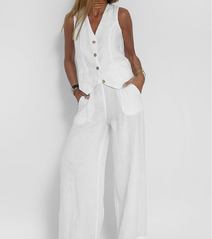 Vesper | Linen Wide-Leg Set