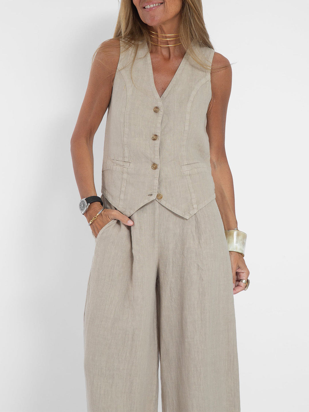 Vesper | Linen Wide-Leg Set