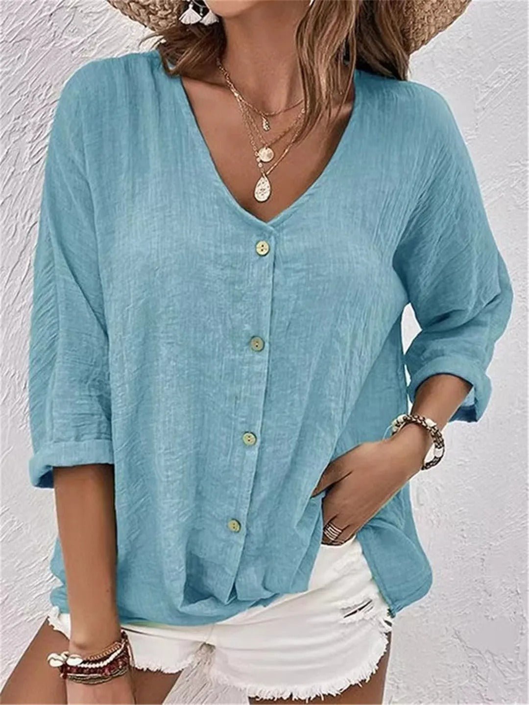 Emery | Linen Button-Down Blouse