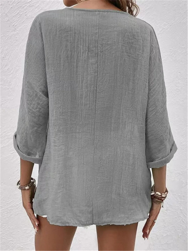 Emery | Linen Button-Down Blouse