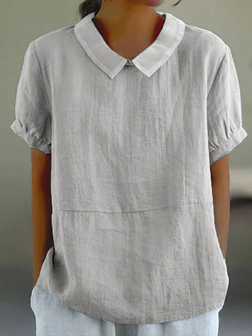 Sutton | Classic Linen Collared Top