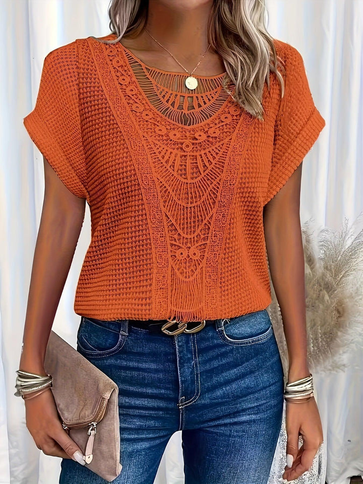 Ivher | Boho Crochet Knit Top