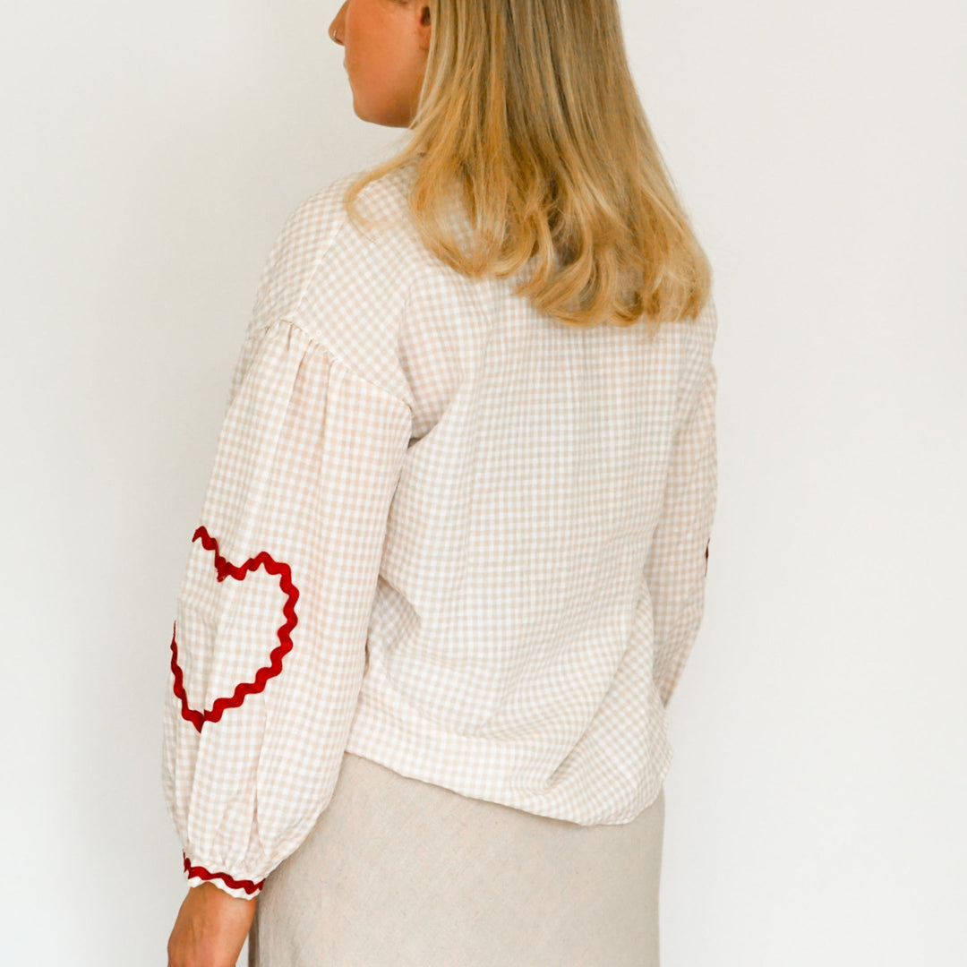 Molly | Gingham Heart Cardigan